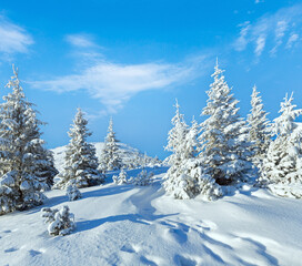 Obraz premium Morning winter mountain landscape