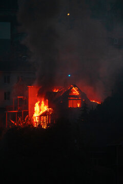 Burning family home