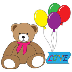 cute bear on white background vector design