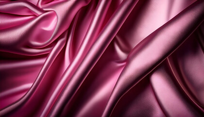 Obraz premium summary history with pink silk or satin material in draped fabric or fabric folds illustration elegant luxury christmas background layout