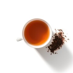 Assam Tea Cup on White Background