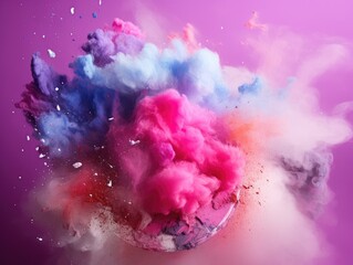 Energetic Burst of Color: Abstract Motion in a Studio Setting