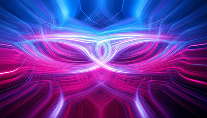 Obraz premium dynamic digital abstract scene in bright pink and blue