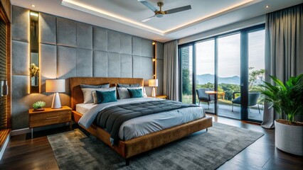 luxury bedroom, interior design concept.