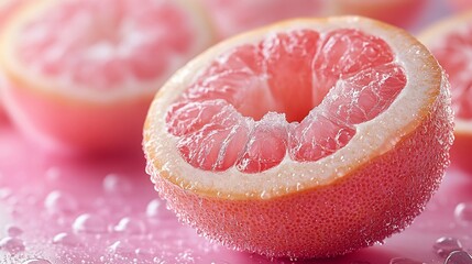 Pink Grapefruit Bubbles Delight: A Juicy Macro Photography