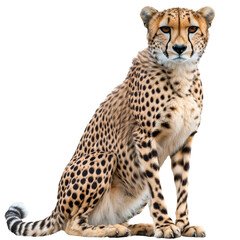 Cheetah resting in a natural pose at sunset