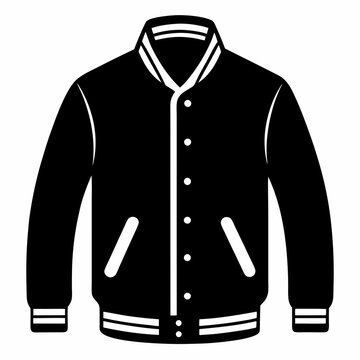 recommend clip art: Black Varsity Jacket Vector Silhouette