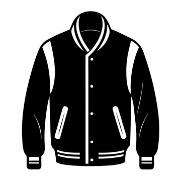 recommend clip art: Black Varsity Jacket Vector Silhouette