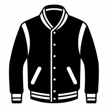 recommend clip art: Black Varsity Jacket Vector Silhouette