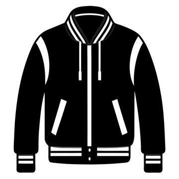 recommend clip art: Black Varsity Jacket Vector Silhouette