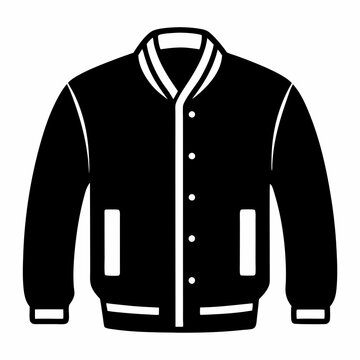 black varsity jacket white trim clip art preview