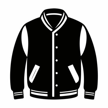 recommend clip art: Black Varsity Jacket Vector Silhouette