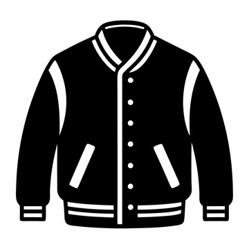 black varsity jacket white details clip art preview
