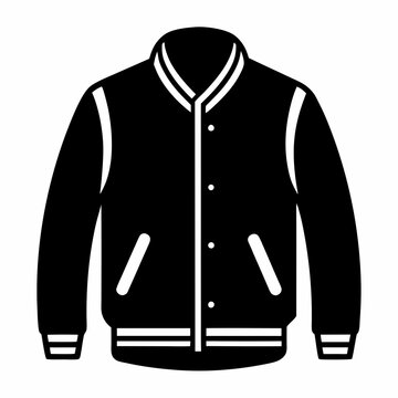 black varsity jacket with white trim clip art preview