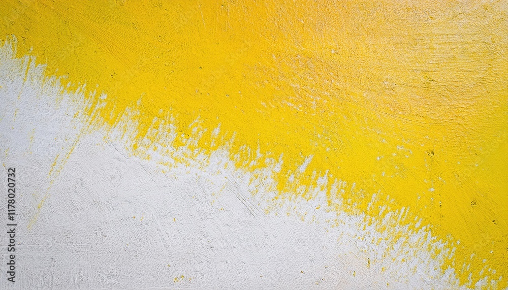 Poster textured wall with vibrant yellow and white paint blending in abstract brushstroke patterns, symboli