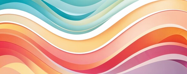 Colorful abstract waves create a serene and dynamic pattern in a modern design background