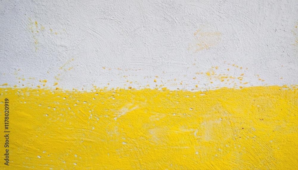 Poster textured wall with vibrant yellow and white paint blending in abstract brushstroke patterns, symboli