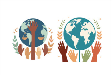 HUMAN RIGHT DAY LOGO ICON.