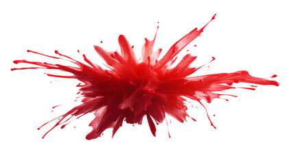 Dynamic Red Burst Explosion, isolated on transparent background