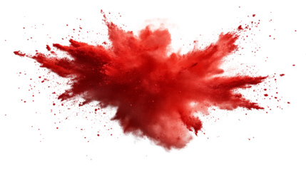 Dynamic Red Burst Explosion, isolated on transparent background