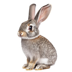 Obraz premium Adorable rabbit sitting calmly in a white space