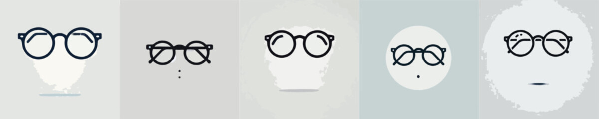 vector set of glasses silhouettes