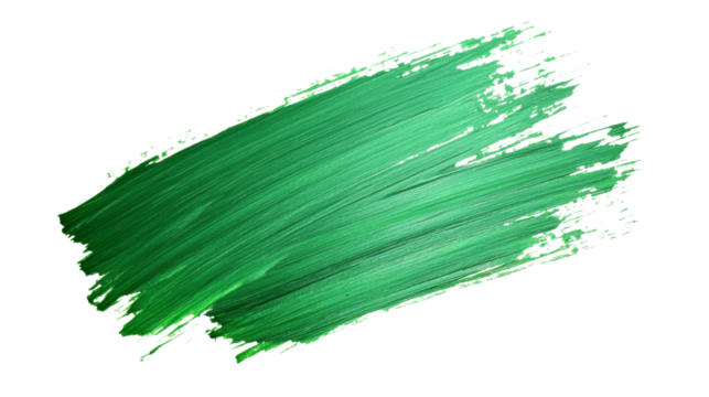 Emerald Green Brush Stroke, isolated on transparent background