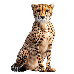 Cheetah sitting gracefully in a natural pose