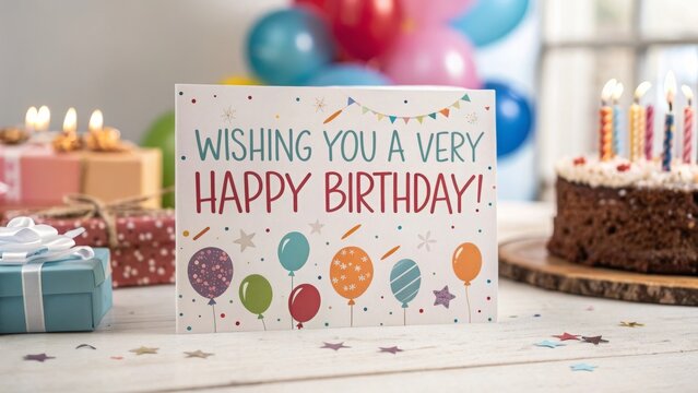 Celebrating a joyous occasion happy birthday wishes festive home card design cheerful environment heartfelt viewpoint wishing you a very happy day