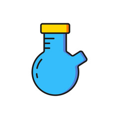 Color Test tube and flask chemical laboratory test icon isolated on white background. Laboratory glassware sign. Flat filled outline style with shadow. Vector