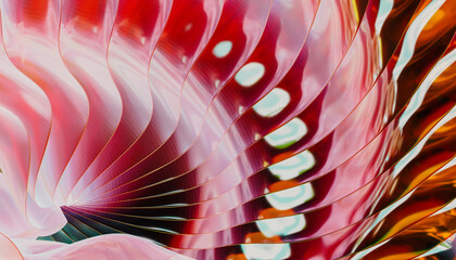 Vibrant Abstract Wavy Pattern in Red and Pink Tones
