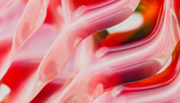 Vibrant Abstract Wavy Pattern in Red and Pink Tones