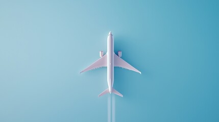 Naklejka premium Aerial View of a Modern Airplane Flying Over Calm Blue Waters