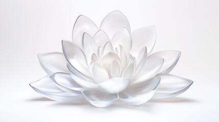 Elegant Glass Lotus Flower on a Minimalist White Background