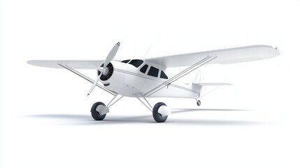 Sleek White Airplane on a Minimalist Background for Aviation Enthusiasts