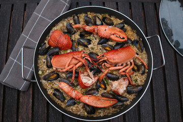 lobster and mussels seafood rice