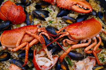 lobster and mussels seafood rice