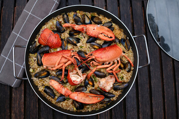lobster and mussels seafood rice