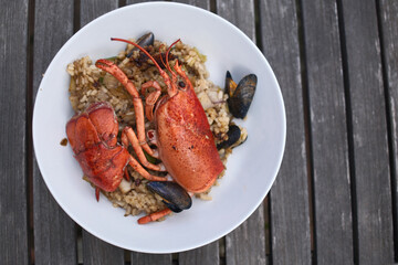 lobster and mussels seafood rice