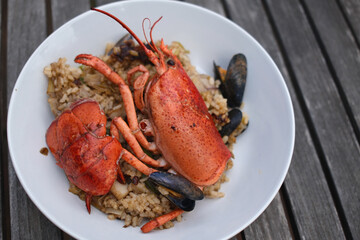 lobster and mussels seafood rice