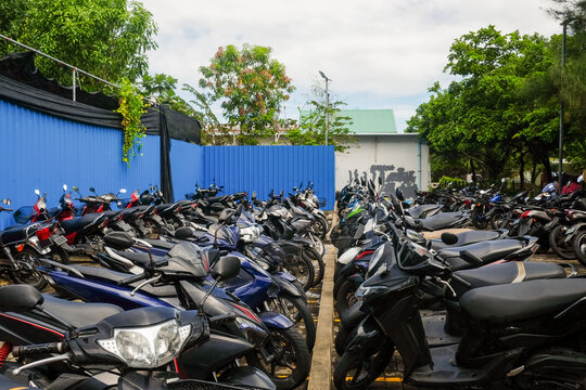 Motorbike Parking Lot in Male, Maldives 
