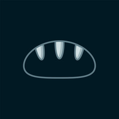Line Christian bread icon isolated on black background. Religion and Christianity. Flat filled outline style with shadow. Vector