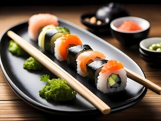 sushi and chopsticks