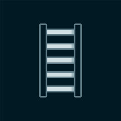 Line Fire escape icon isolated on black background. Pompier ladder. Fireman scaling ladder with a pole. Flat filled outline style with shadow. Vector