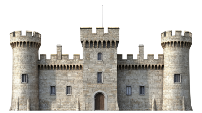 Old Castle, isolated on transparent background