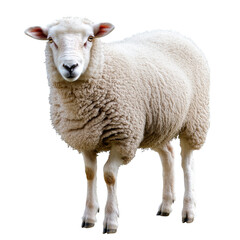 Obraz premium Sheep standing on white background during daylight