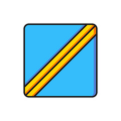 Color Sewing Pattern icon isolated on white background. Markings for sewing. Flat filled outline style with shadow. Vector