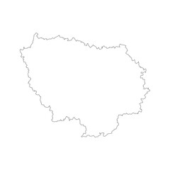 Ile-de-France region blank outline map