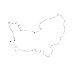 Normandie region blank outline map