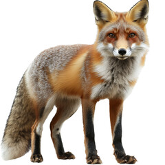 Fototapeta premium Red fox standing in a natural pose outdoors